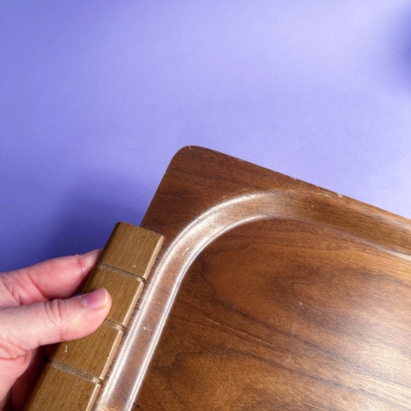 Mid-Century Overton Bentwood Wooden Walnut Serving Tray - Brown - Picture 5 of 7